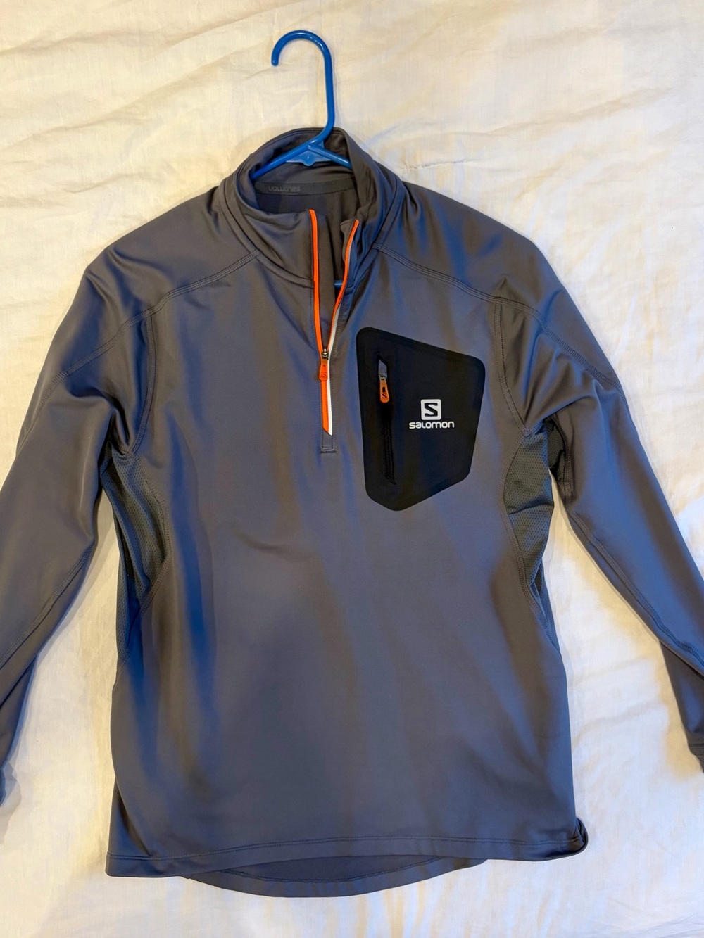 Salomon Trail Runner Warm Men’s Gray Performance Quarter-Zip Shirt